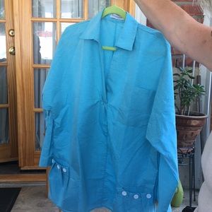 Blue long dress shirt